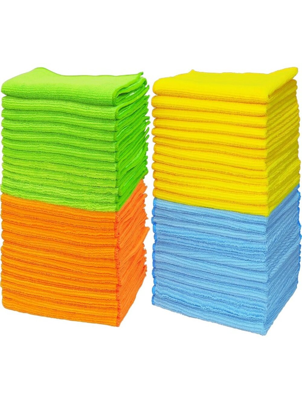 12x12 Microfiber Cleaning Cloths - 50 Pack in 4 Vibrant Colors for Home & Auto
